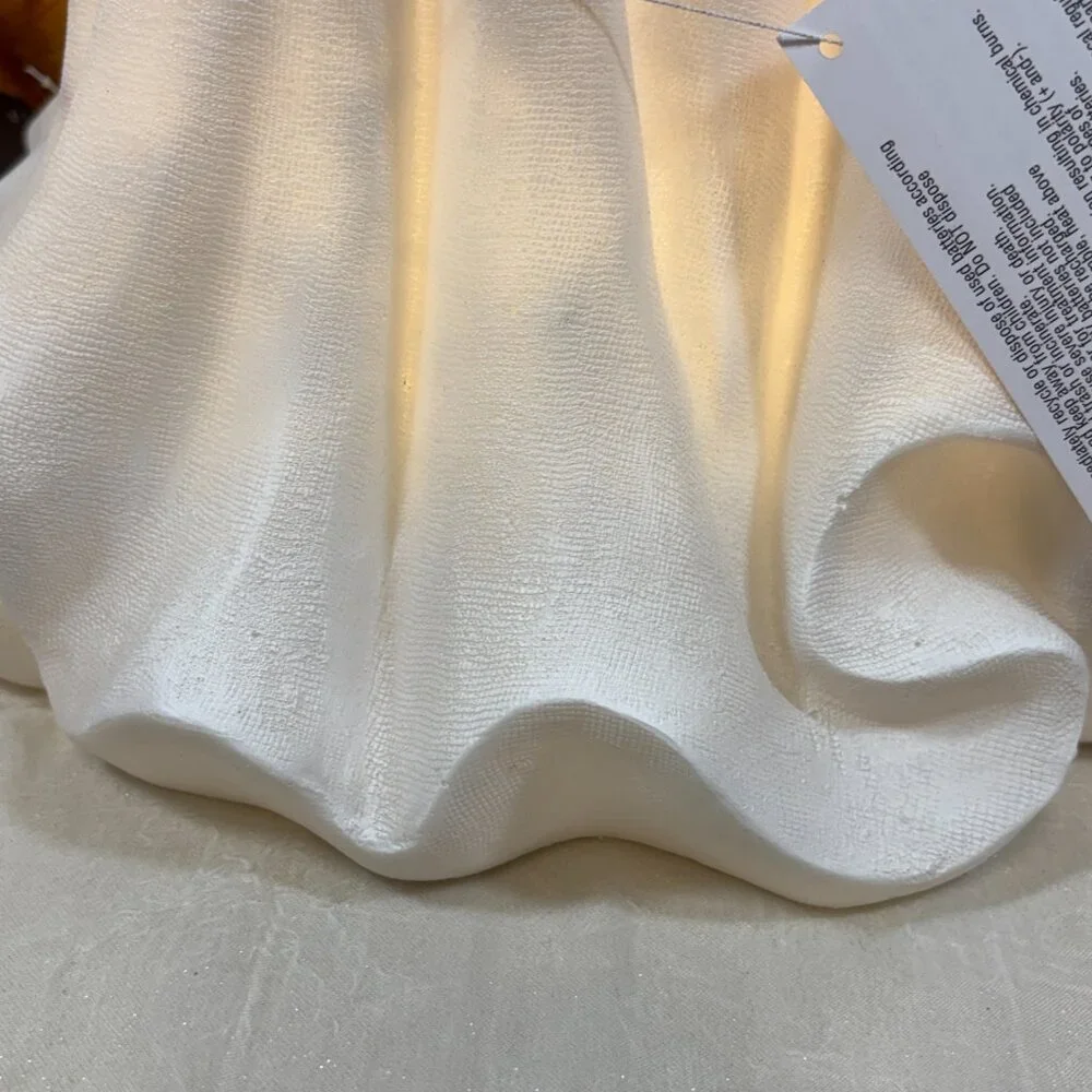 Martha Stewart White Resin LED Cheesecloth Ghost Halloween Decor 18” New